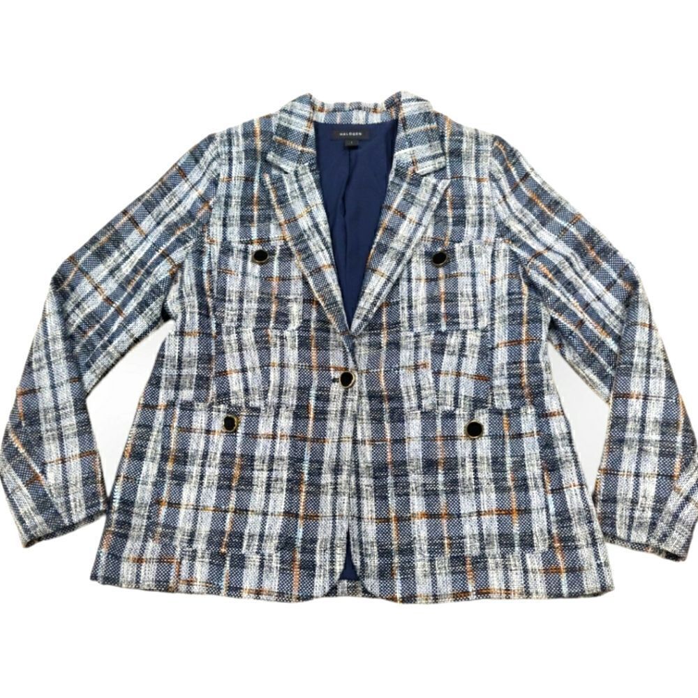 Halogengray Check Pattern Jacket Blazer Size L - image 1